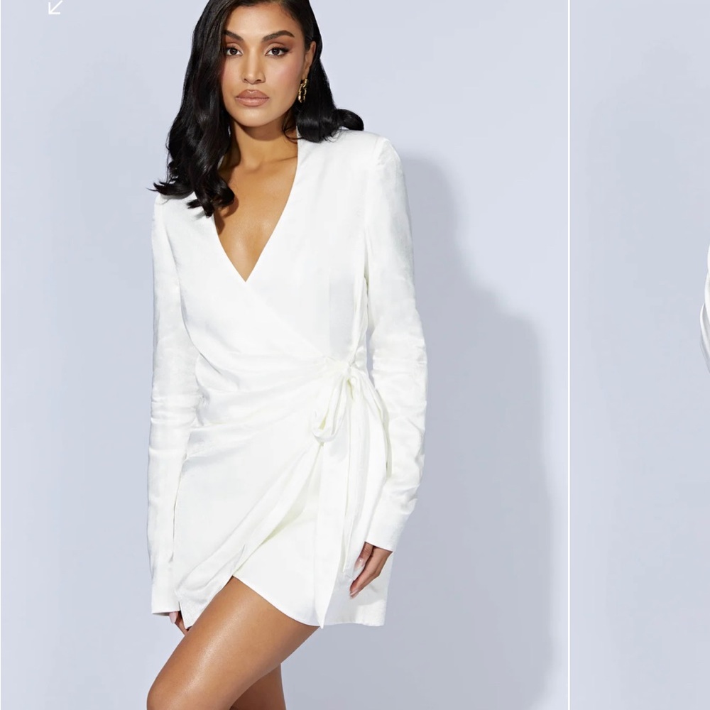 White Meshki wrap dress